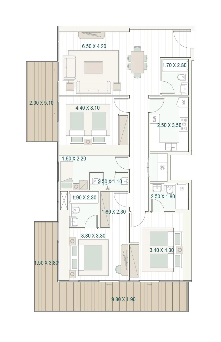 Beach Resort Residence 77 preliminary unit layout 3